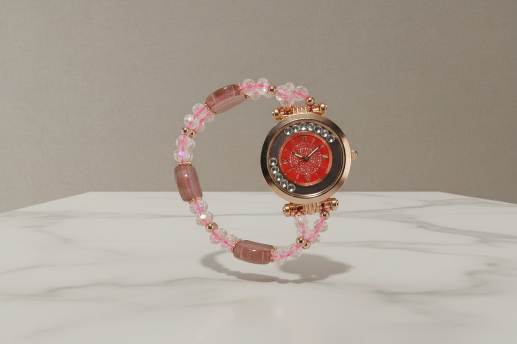 Strawberry Quartz Elegance Watch