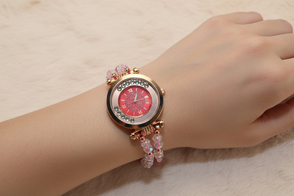Strawberry Quartz Elegance Watch