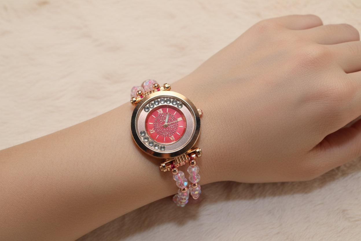 Strawberry Quartz Elegance Watch