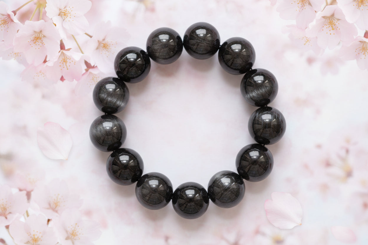 Silver Obsidian Elegance Bracelet (18mm)