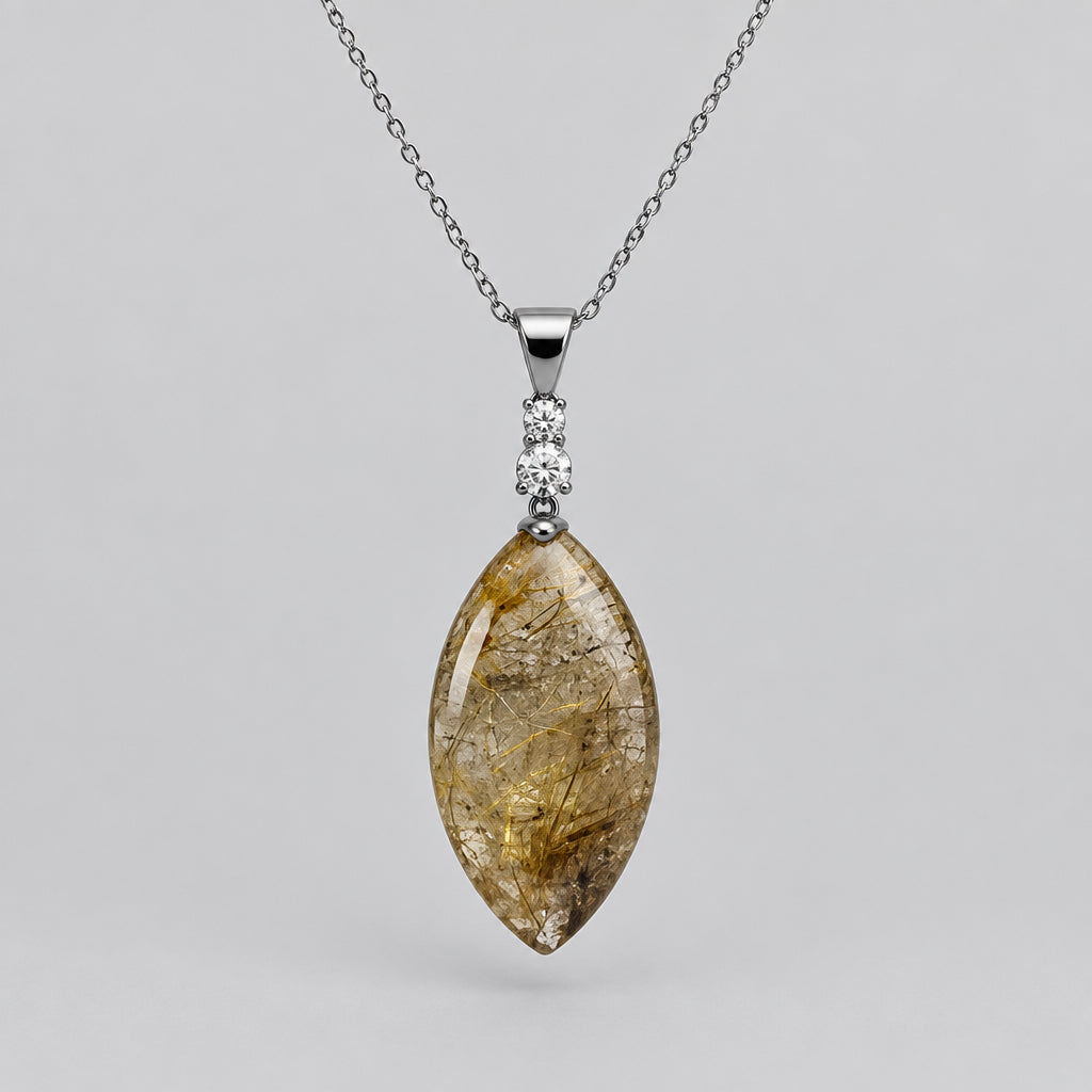 Titanium Quartz Pendant Necklace