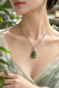 Chrysoprase Gourd-Shaped Jade Necklace