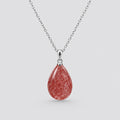 Teardrop Strawberry Crystal Necklace