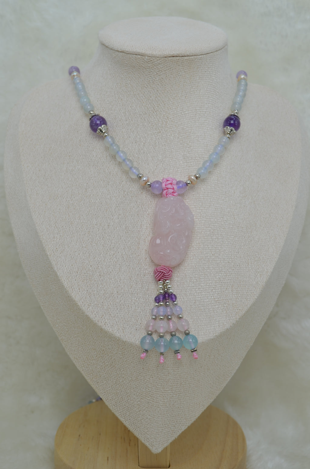 Rose Quartz Pixiu Necklace