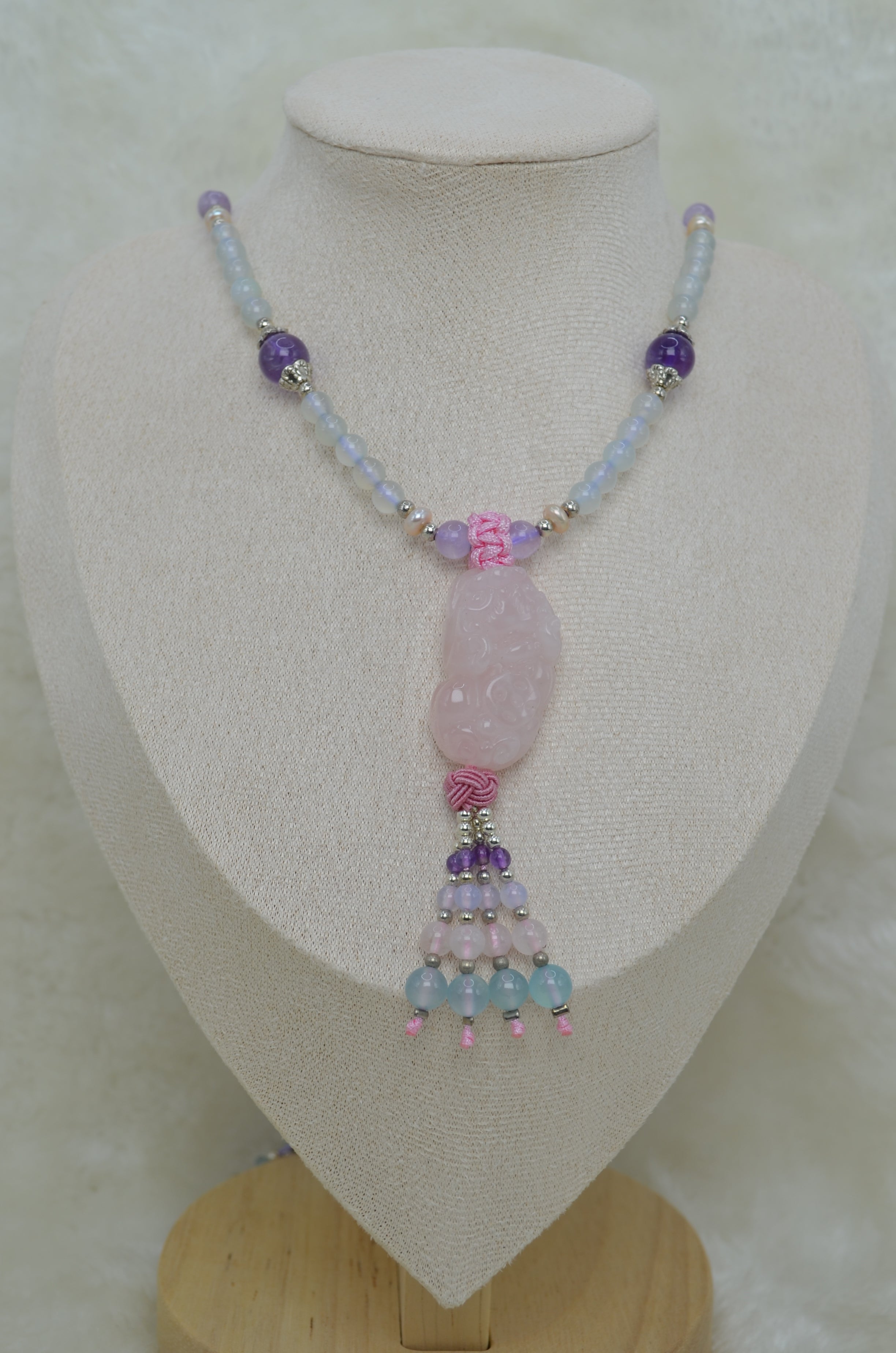 Rose Quartz Pixiu Necklace