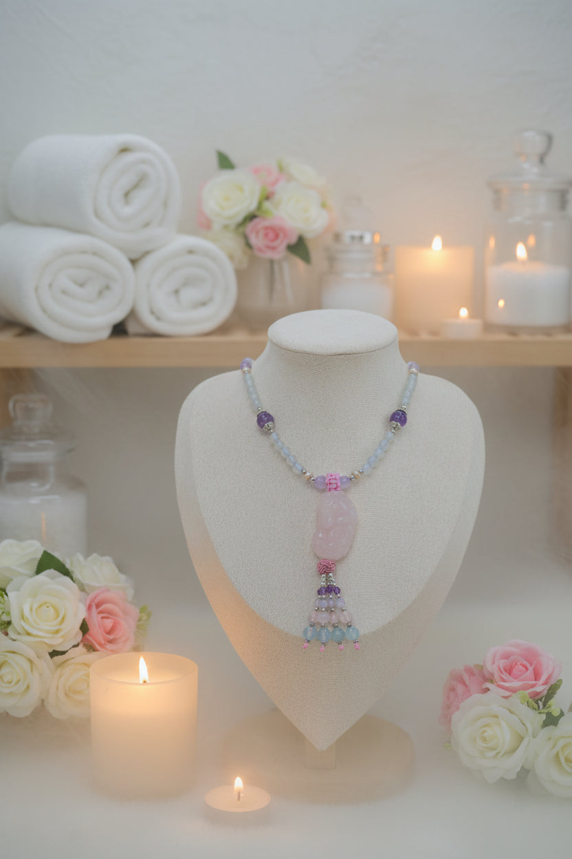 Rose Quartz Pixiu Necklace