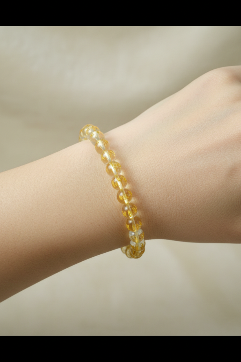 Six-Syllable Mantra White Crystal Bracelet