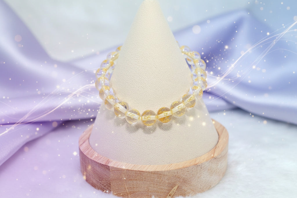 Six-Syllable Mantra White Crystal Bracelet