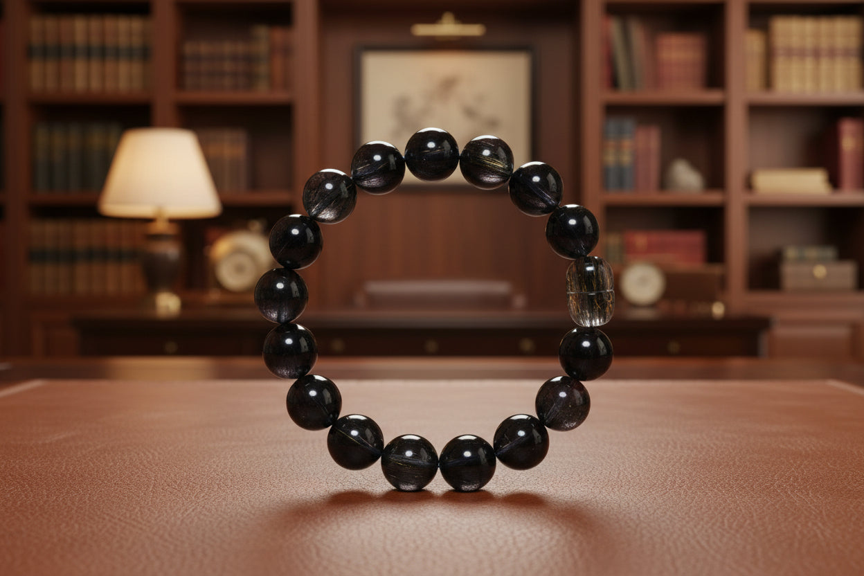 Black Rutilated Quartz Pixiu Bracelet