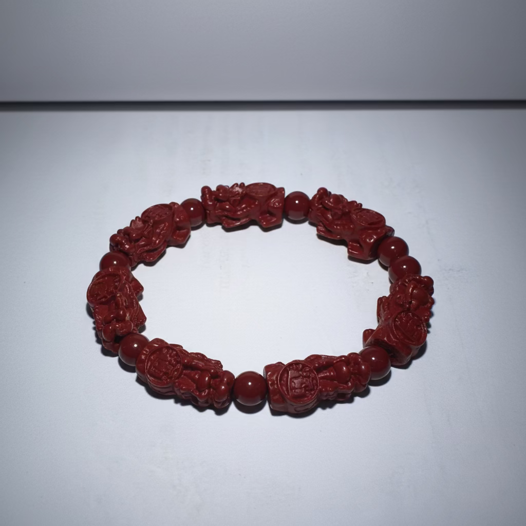 Dragon Turtle Cinnabar Bracelet