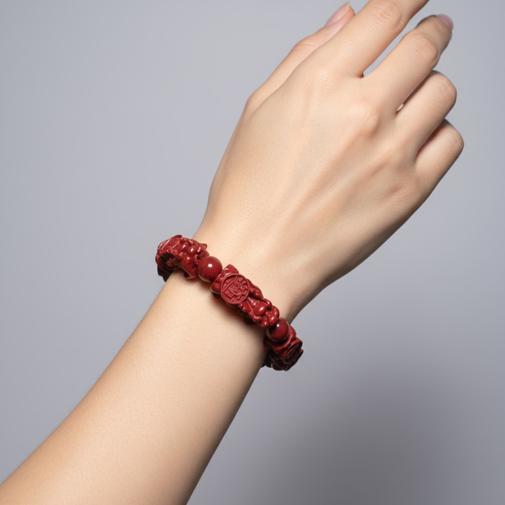 Dragon Turtle Cinnabar Bracelet