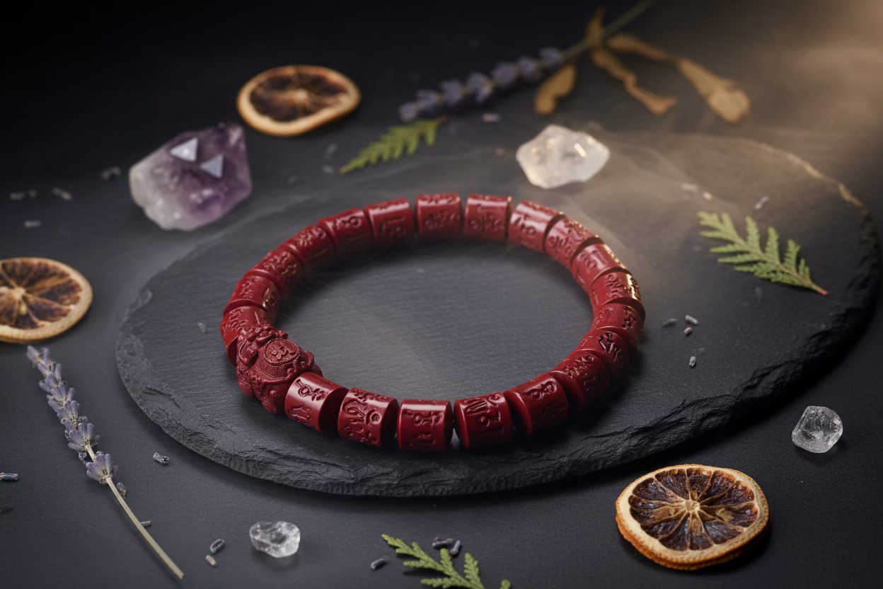 Dragon Turtle Cinnabar Bracelet