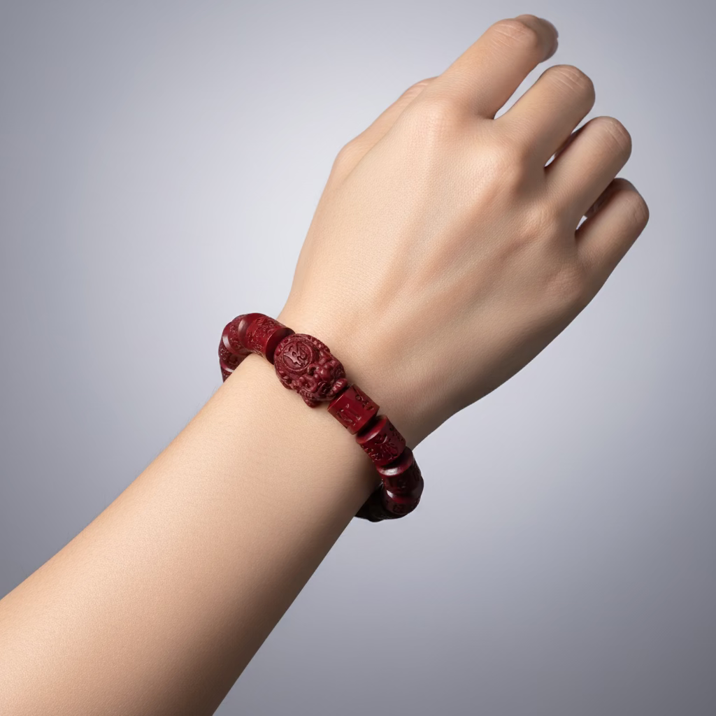 Dragon Turtle Cinnabar Bracelet
