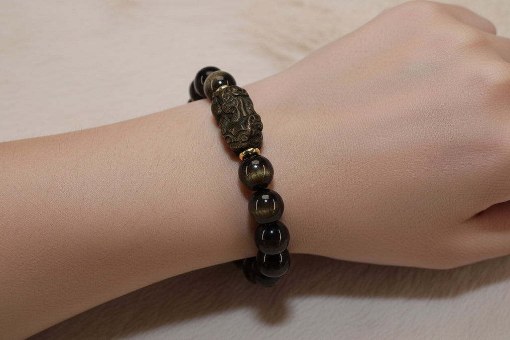 Golden Obsidian Pixiu Bracelet