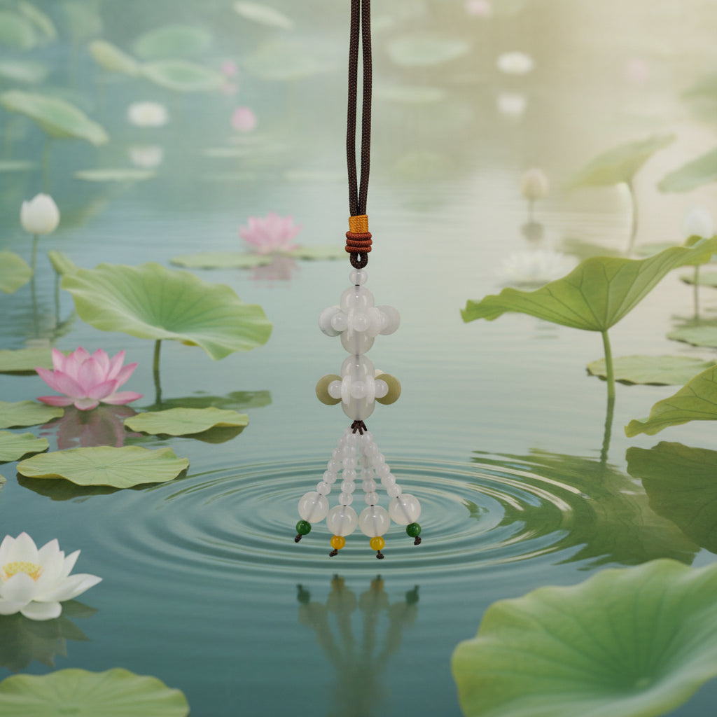 Lotus Burmese Jade charm
