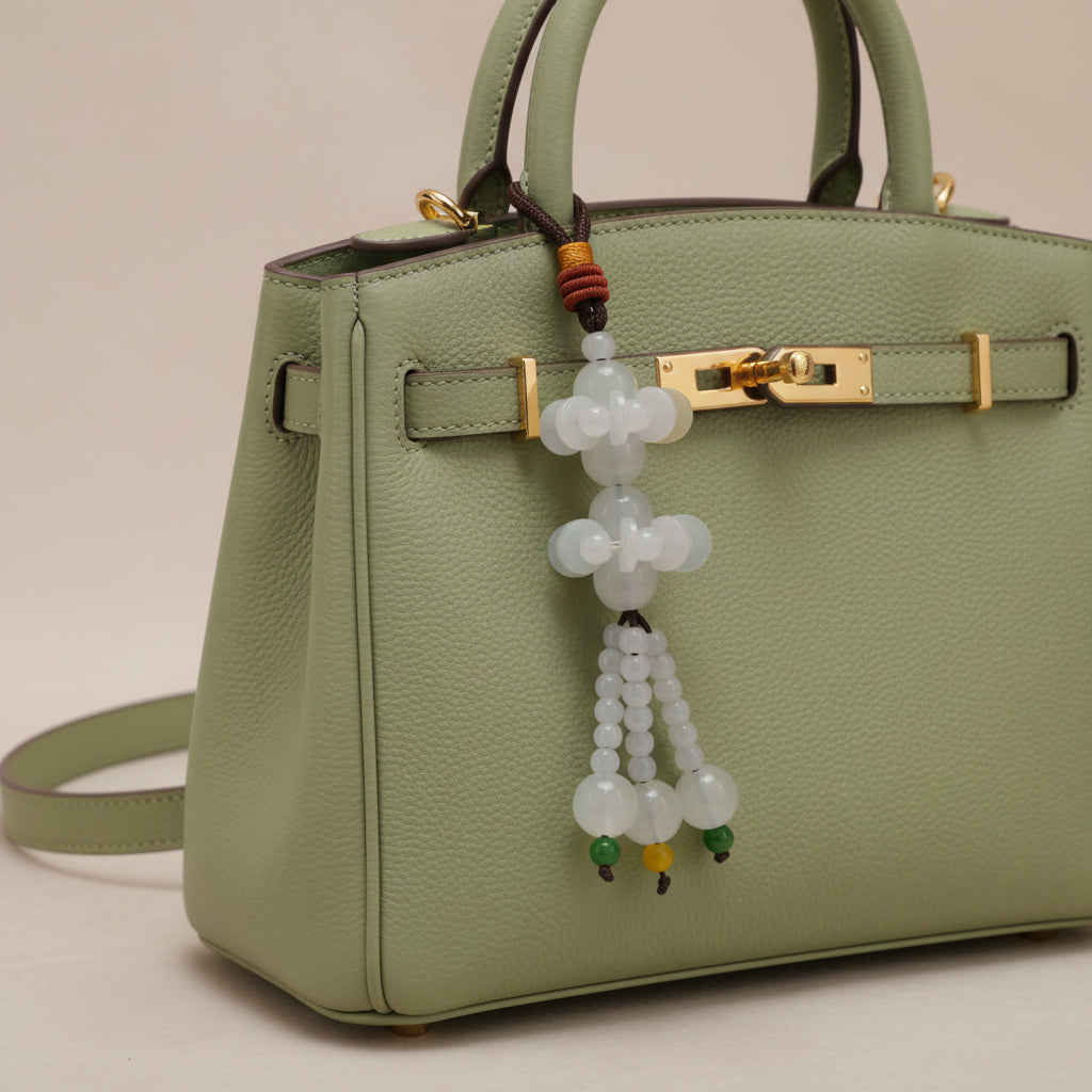 Lotus Burmese Jade charm