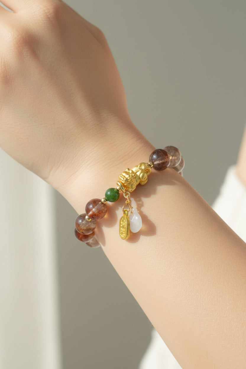 Red Phantom Quartz Prosperity Bracelet