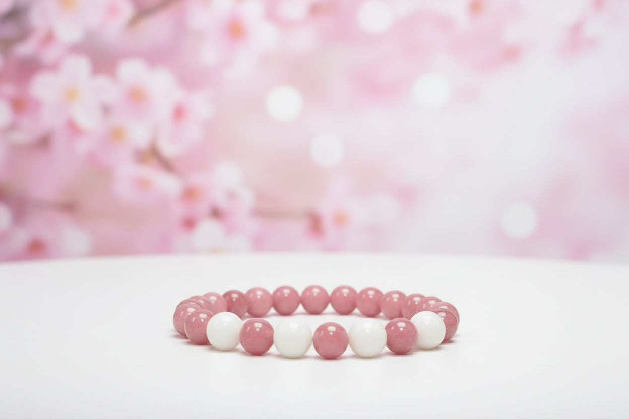 Rhodonite Healing Bracelet - Rose Quartz