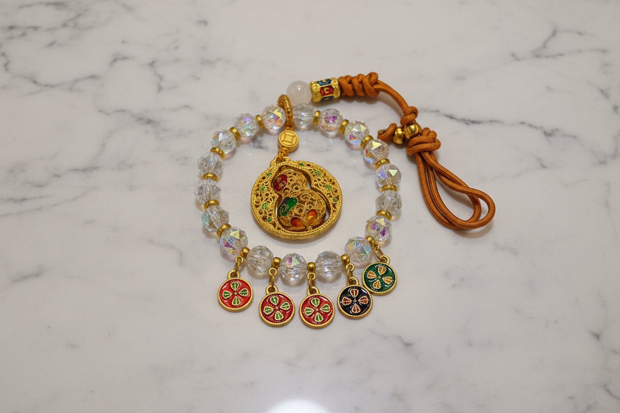 Golden Gourd Enamel Charm