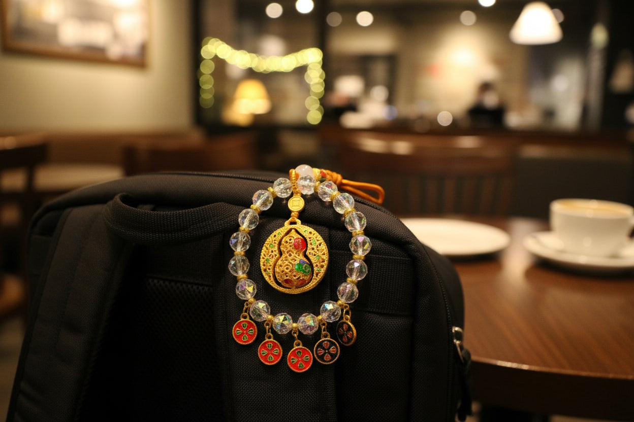 Golden Gourd Enamel Charm