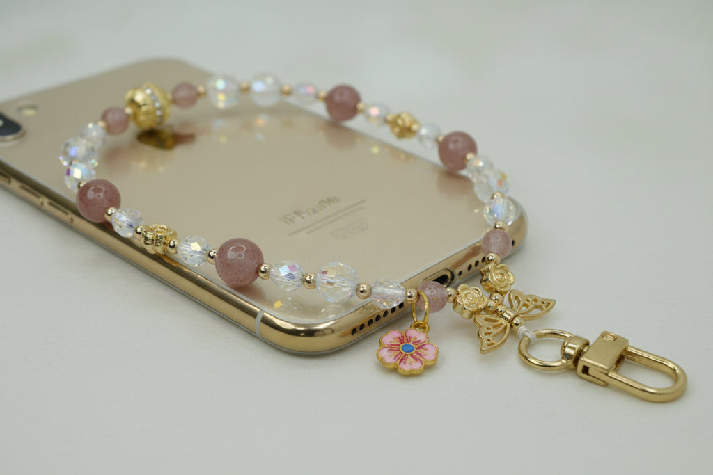 Strawberry Gold Mobile Phone Charm