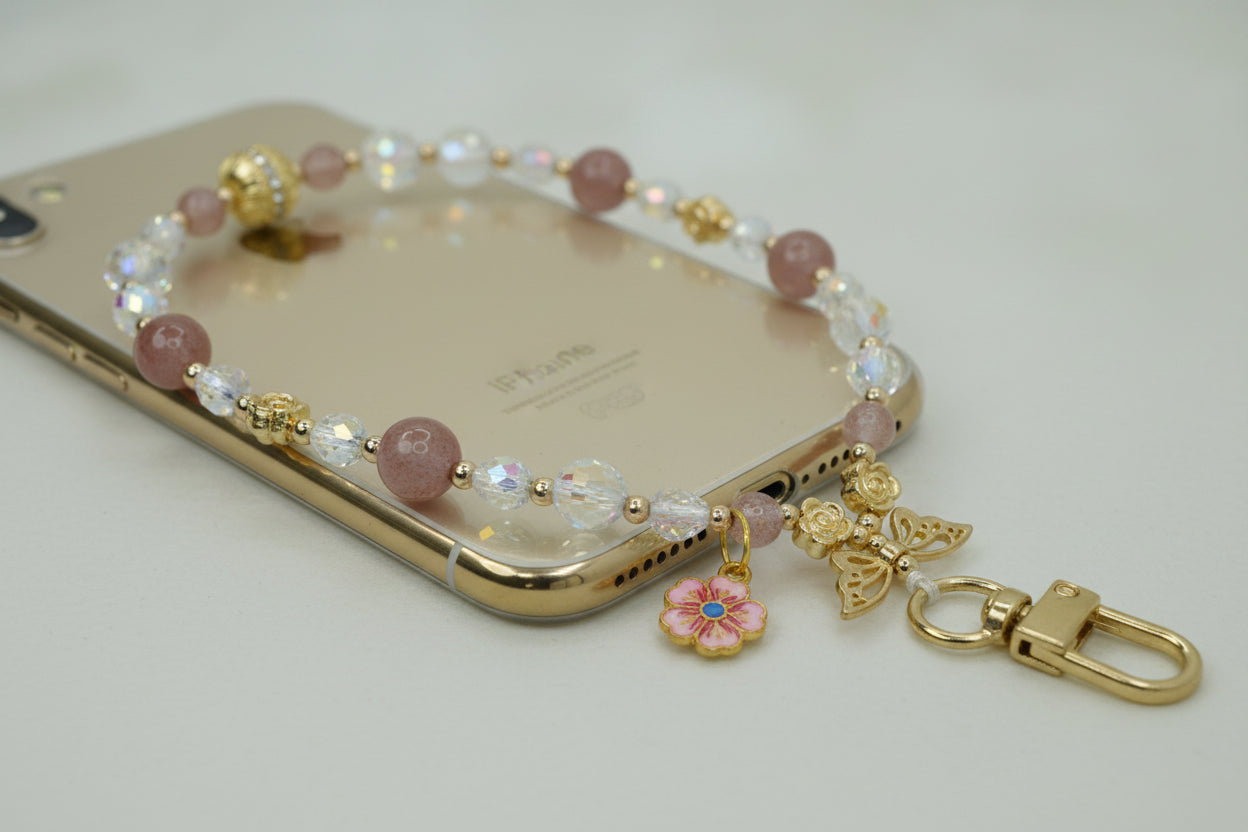 Strawberry Gold Mobile Phone Charm