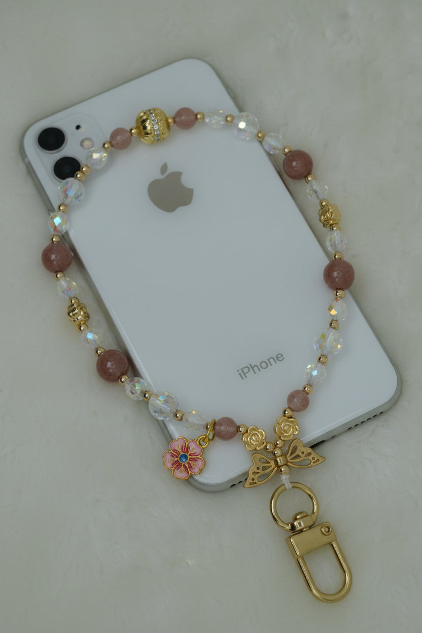 Strawberry Gold Mobile Phone Charm