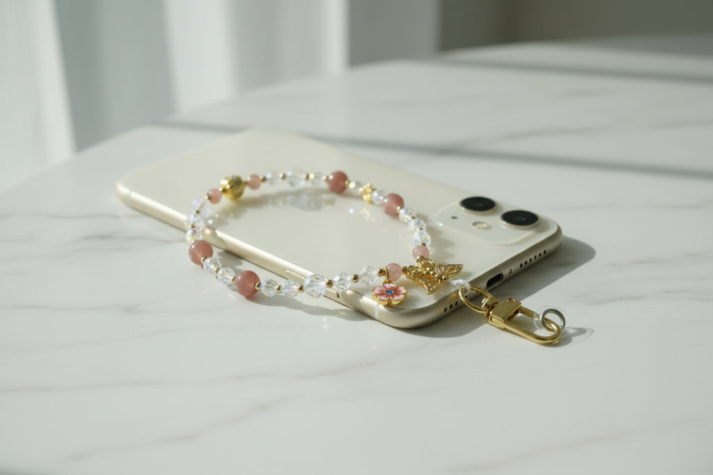 Strawberry Gold Mobile Phone Charm