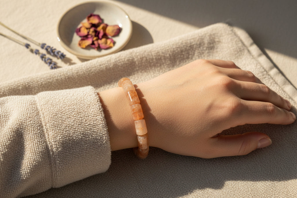 Chalcedony Bracelet with Flower Pattern Bracelet