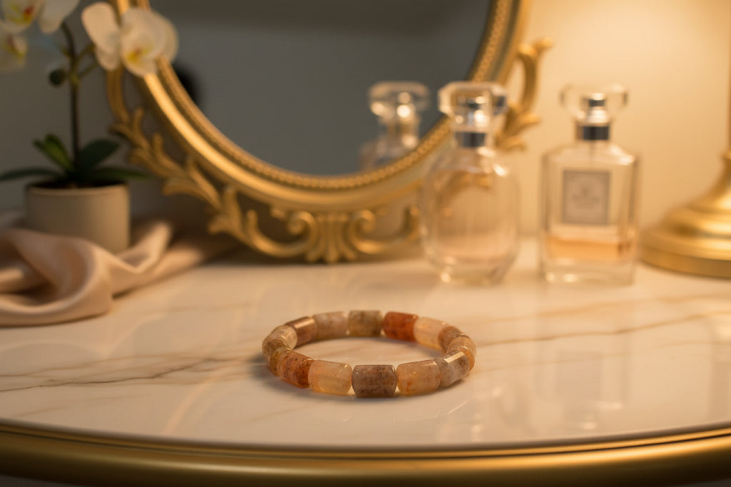 Chalcedony Bracelet with Flower Pattern Bracelet