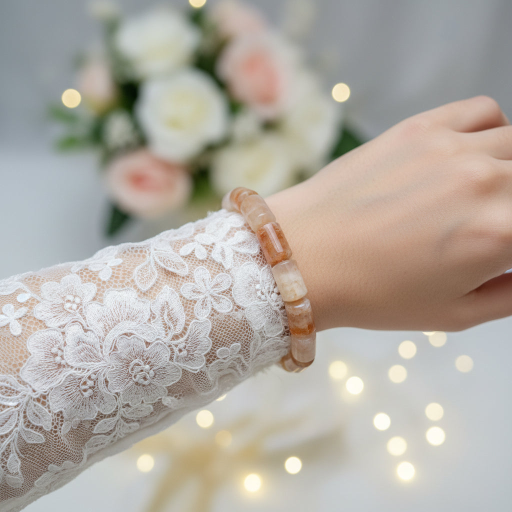 Chalcedony Bracelet with Flower Pattern Bracelet