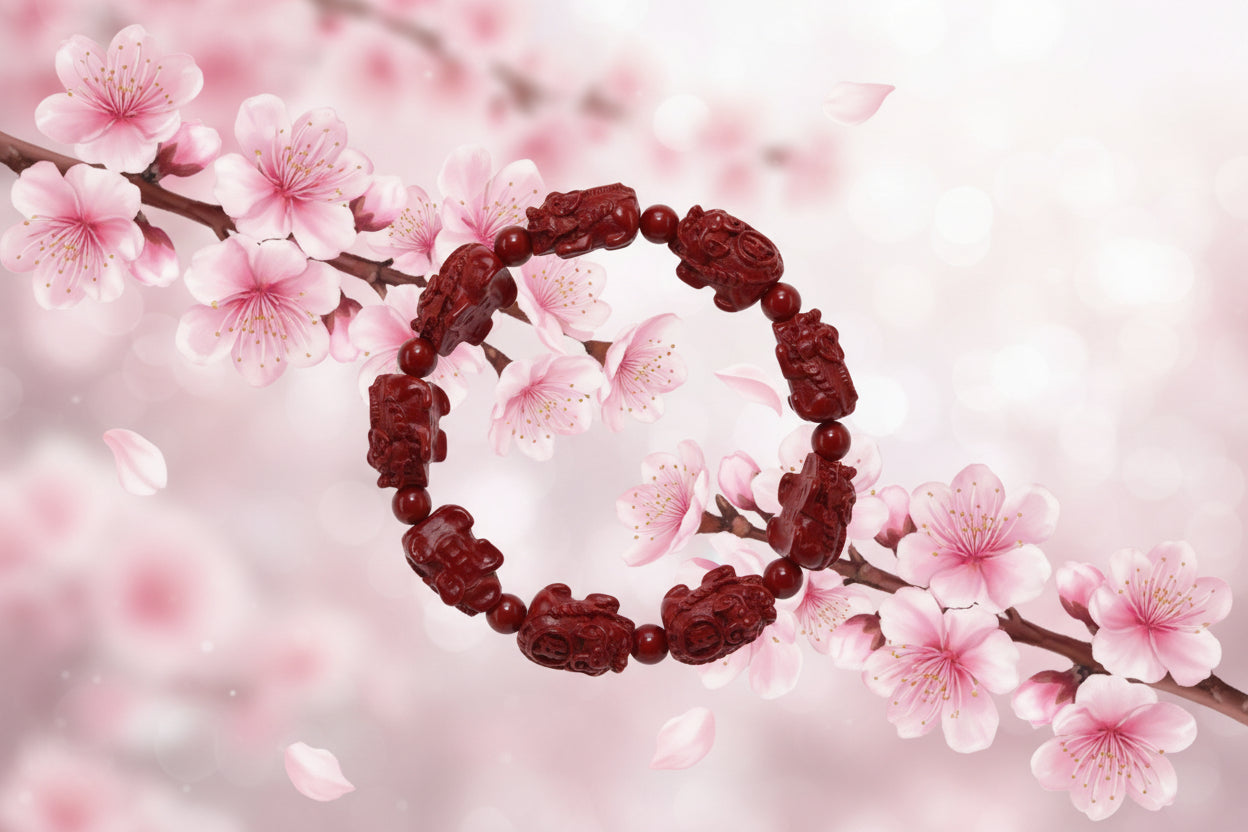 Dragon Turtle Cinnabar Bracelet