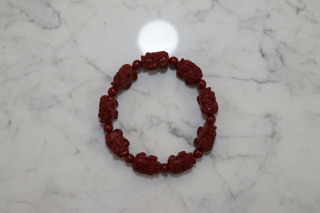 Dragon Turtle Cinnabar Bracelet