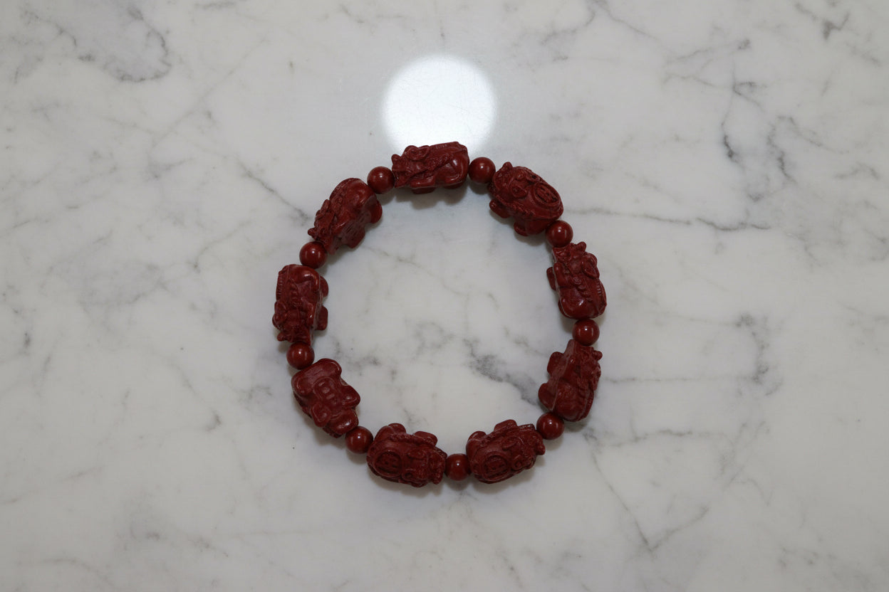 Dragon Turtle Cinnabar Bracelet