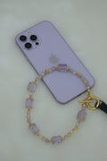 Rectangular amethyst mobile phone charm
