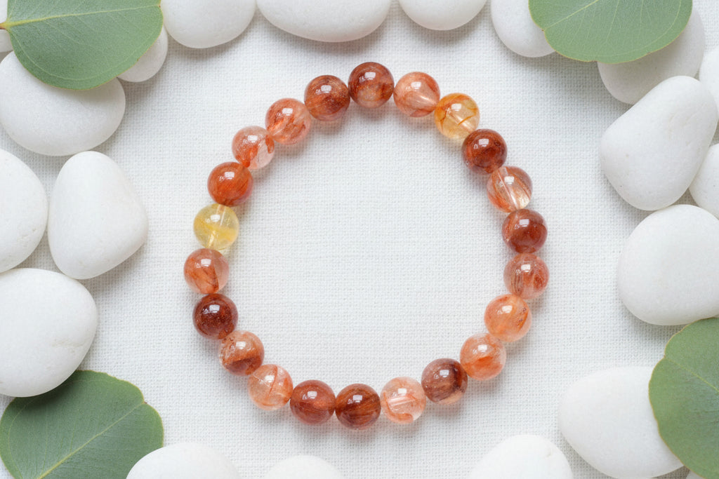 Red Glue Flower Bracelet