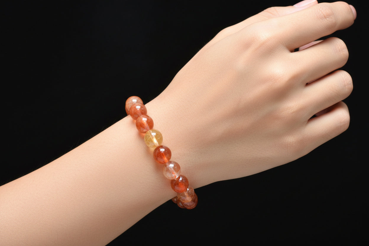 Red Glue Flower Bracelet