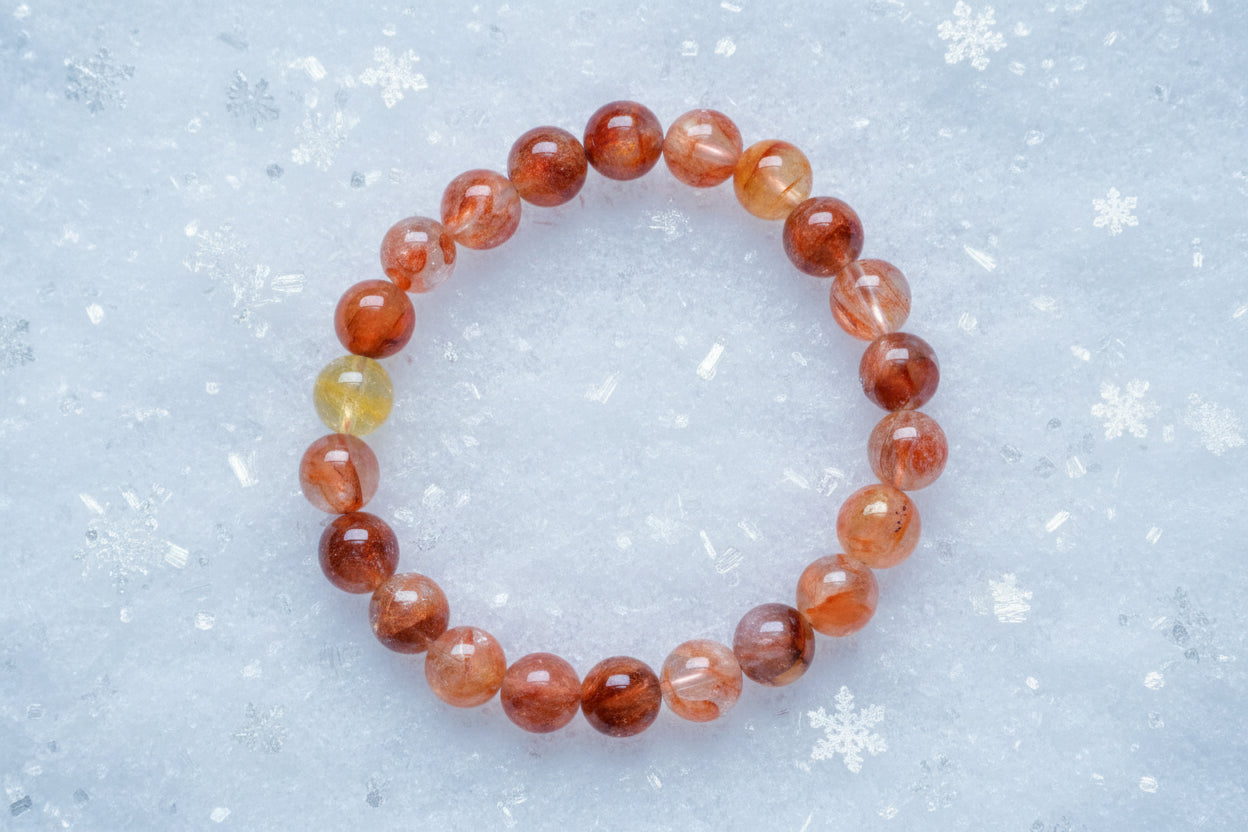 Red Glue Flower Bracelet