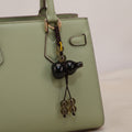 Silver Obsidian Gourd Keychain
