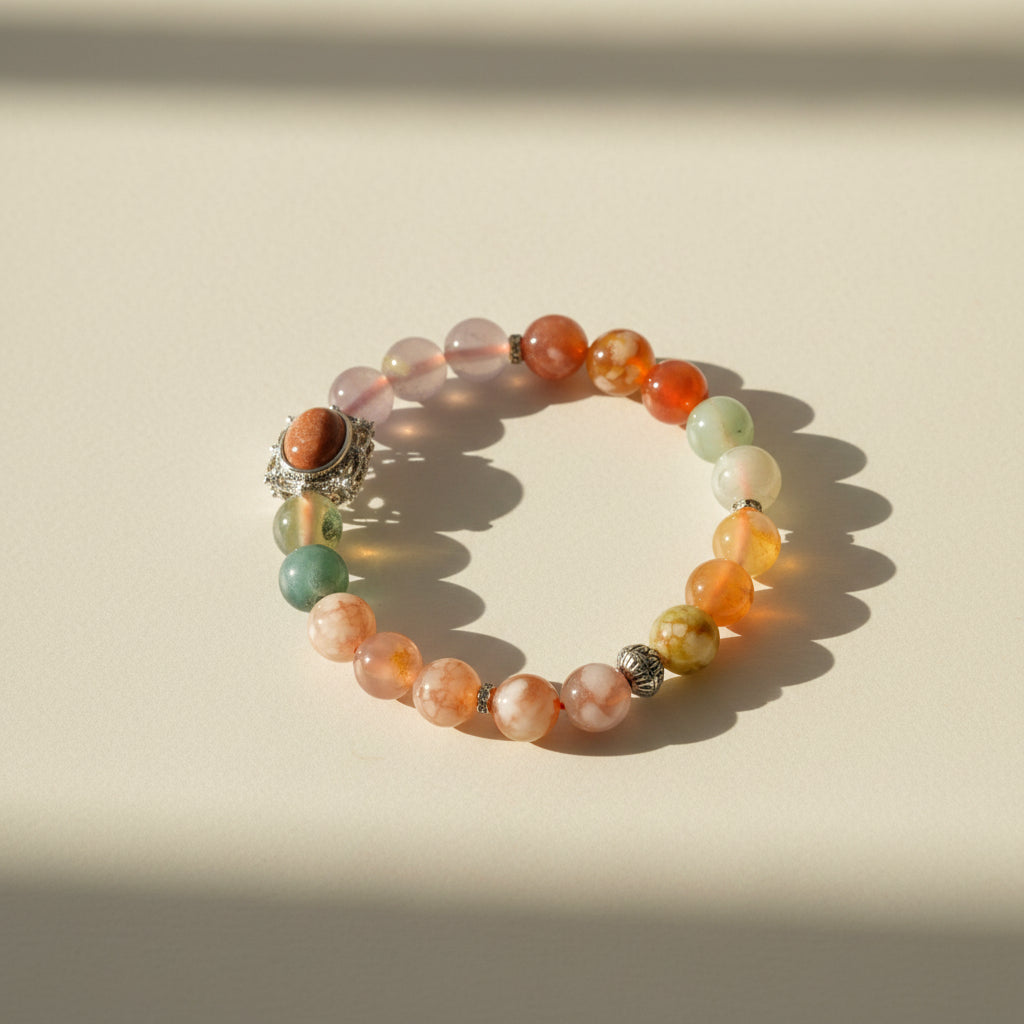 Mixed Cherry Blossom Chalcedony Bracelet