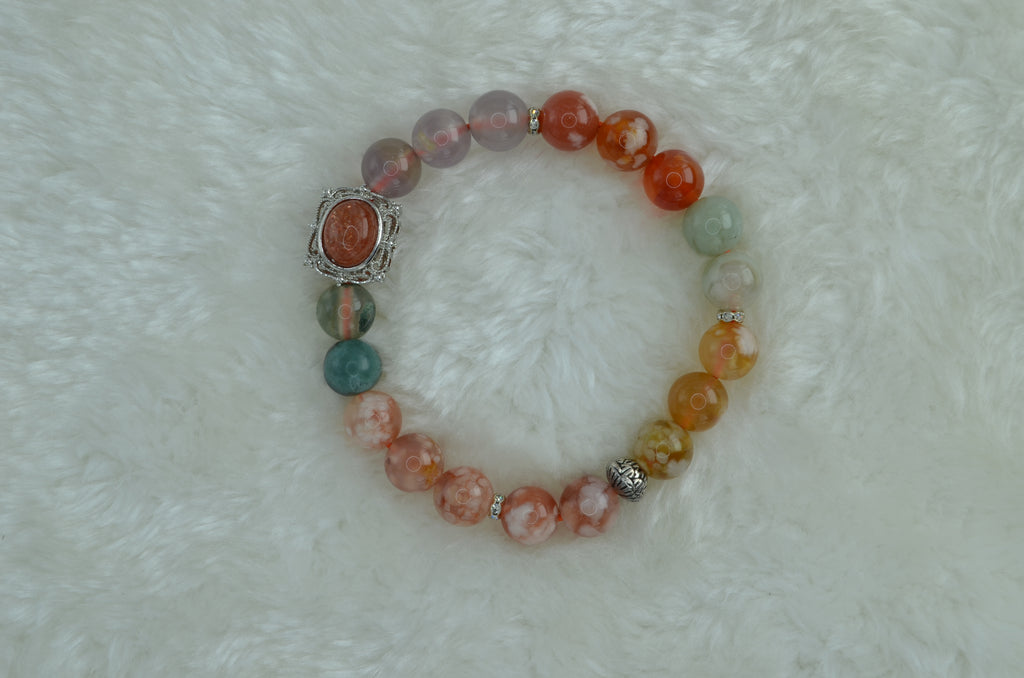 Mixed Cherry Blossom Chalcedony Bracelet