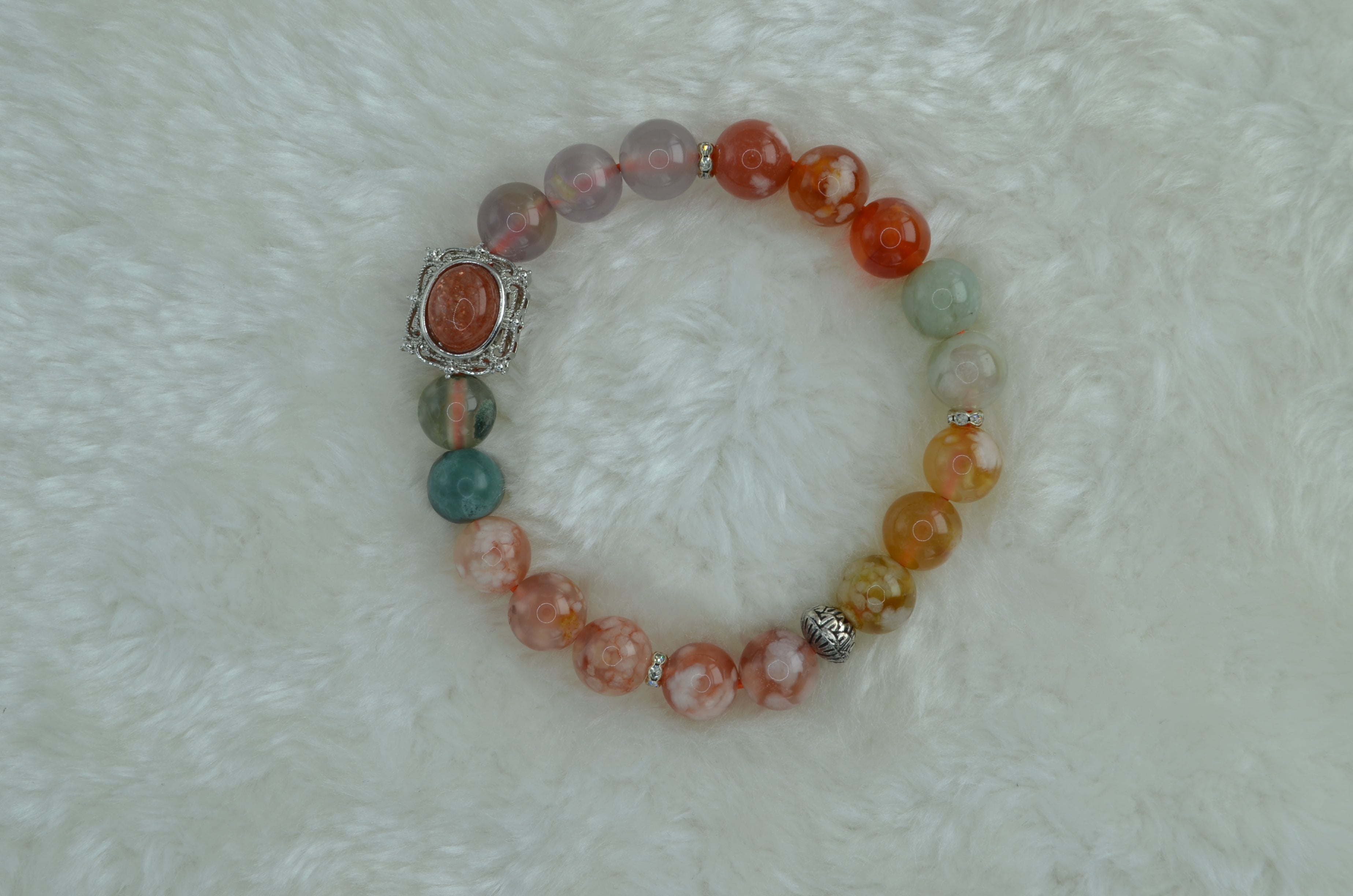 Mixed Cherry Blossom Chalcedony Bracelet