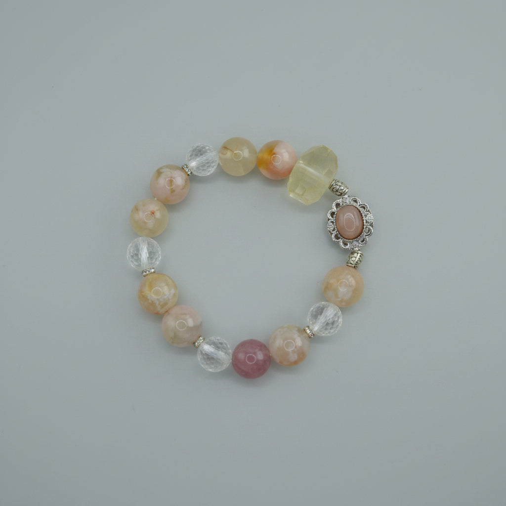 Mixed Cherry Blossom Chalcedony Bracelet