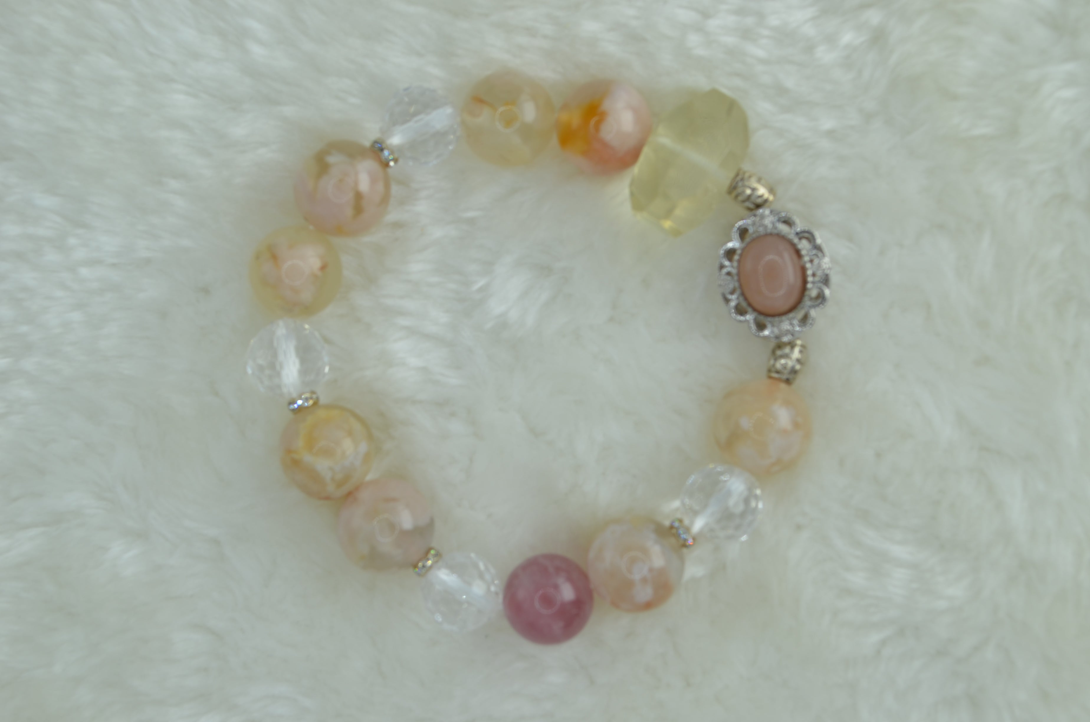 Mixed Cherry Blossom Chalcedony Bracelet