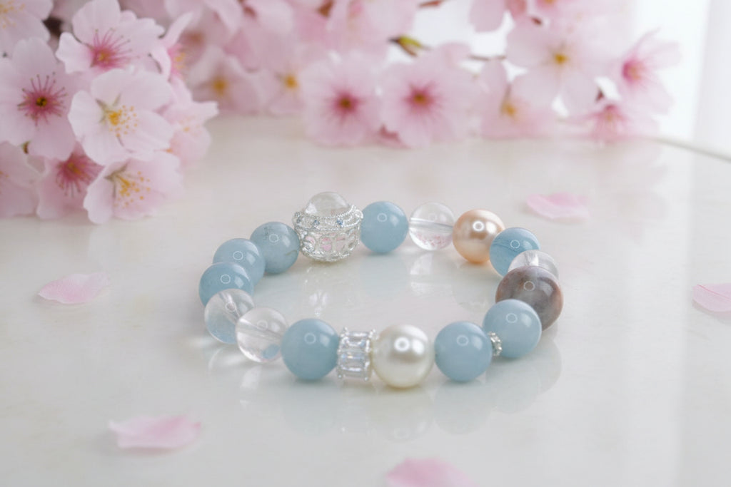 Serenity Aquamarine & Pearl Bracelet