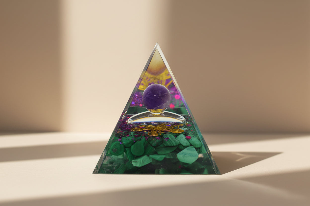Malachite Ogon Energy Pyramid of Prosperity