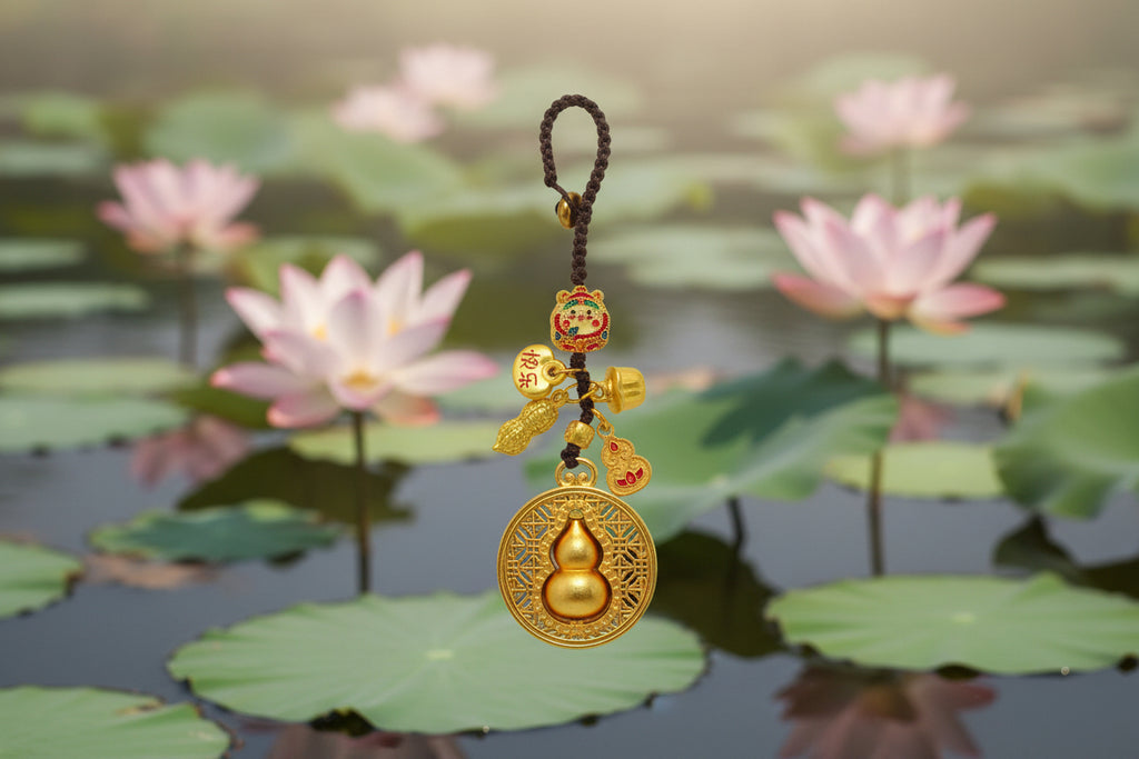 Copper Gourd Good Luck Keychain
