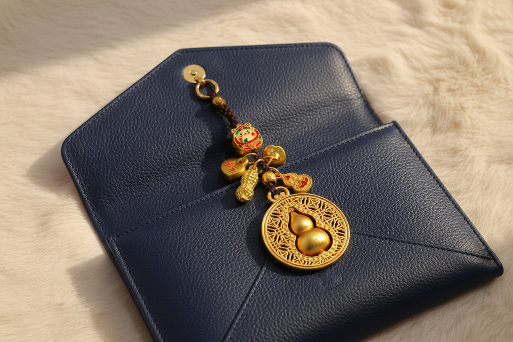 Copper Gourd Good Luck Keychain