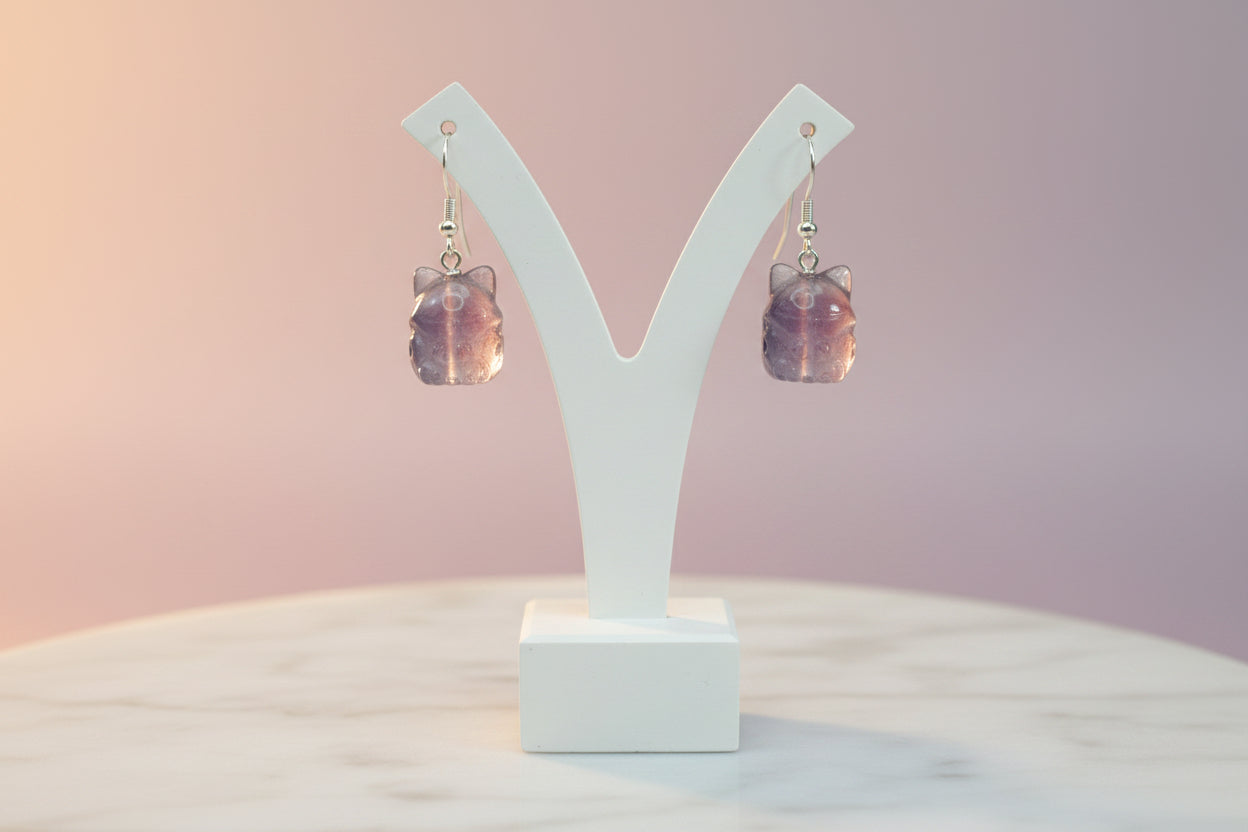 Amethyst Fox Fairy Earrings