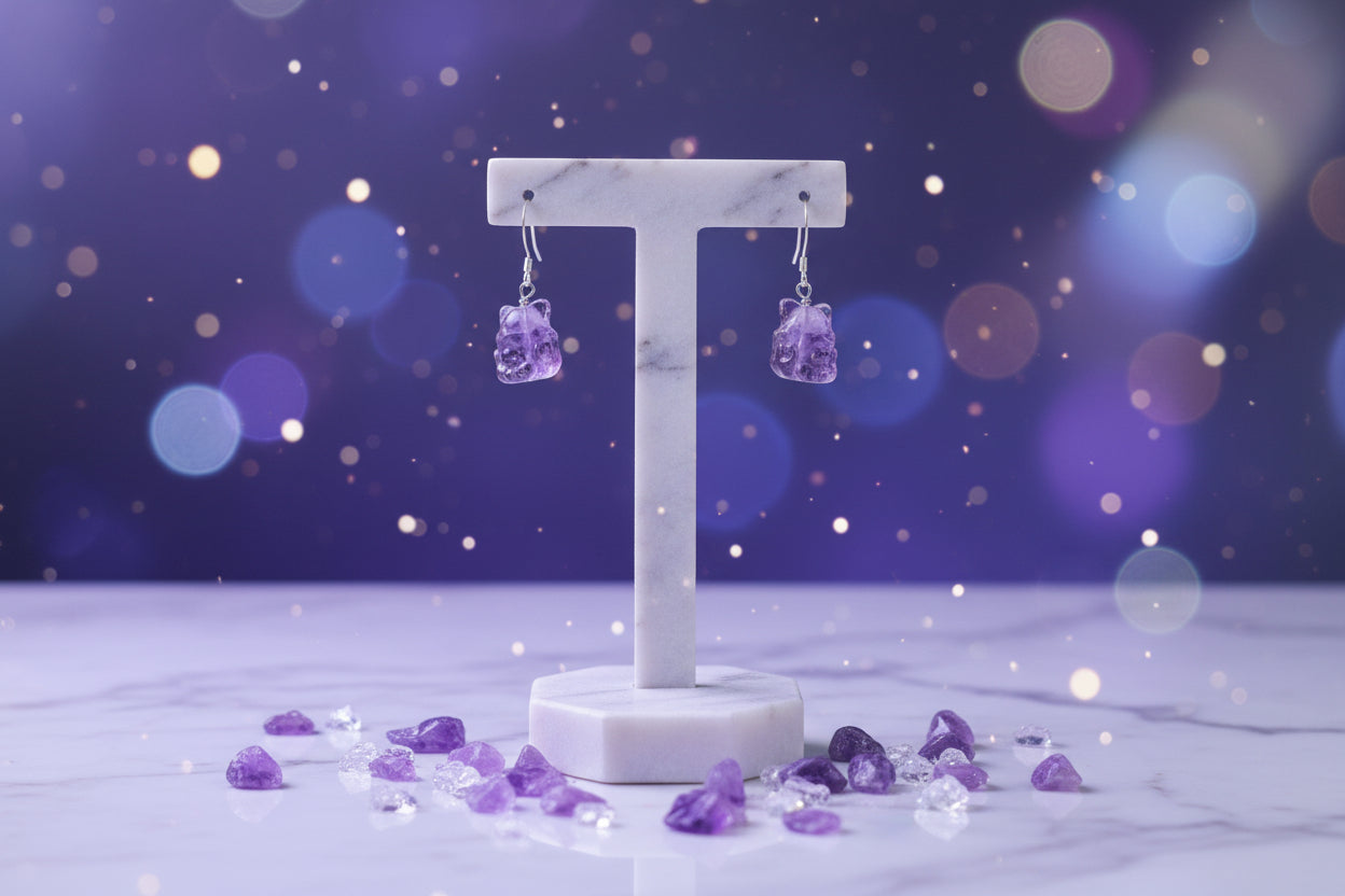 Amethyst Fox Fairy Earrings